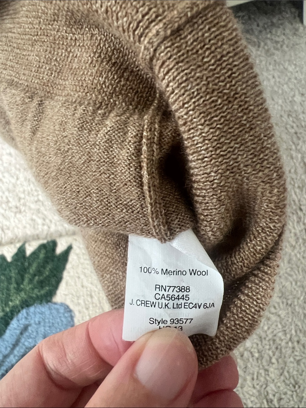 J. Crew camel merino wool Crewneck sweater small - Picture 3 of 3